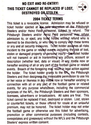 Ben signed the reverse of my ticket