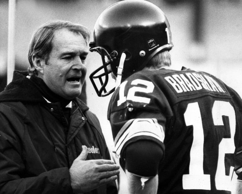 Chuck Noll and Terry Bradshaw media photo