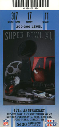 Super Bowl XL ticket